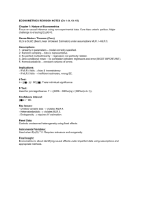 Econometrics Revision Notes: Key Concepts & Methods