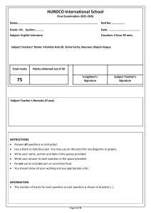 Grade 7 English Literature Final Exam 2025-2026