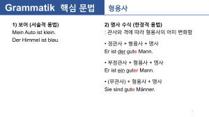 독일어 문법: 형용사 사용법 (핵심 문법)