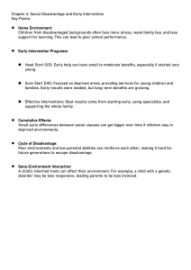 Social Disadvantage & Early Intervention in Education