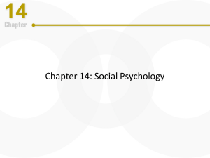 Chapter 14: Social Psychology