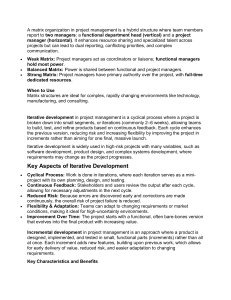 Project Management Concepts: Matrix, Iterative, Incremental