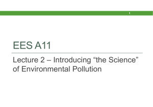 Lecture 2: Environmental Pollution Science