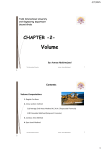 Civil Engineering Volume Computation Chapter 2