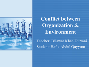 Conflict Between Organization and Environment