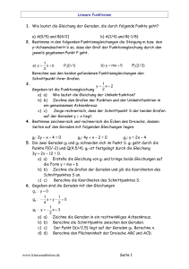 Lineare Funktionen: Arbeitsblatt mit Aufgaben und L&ouml;sungen