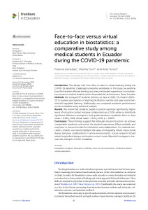 Face-to-Face vs. Virtual Biostatistics Education: A Comparative Study