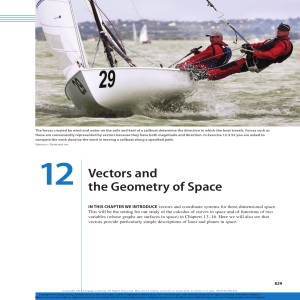 Vectors and Geometry of Space Chapter 12