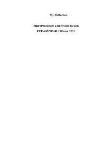 My Reflection on MicroProcessors and System Design