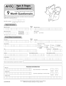 ASQ-3 9 Month Questionnaire