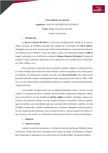 An&aacute;lisis del Bosque Nublado Andino en Reserva R&iacute;o Bravo