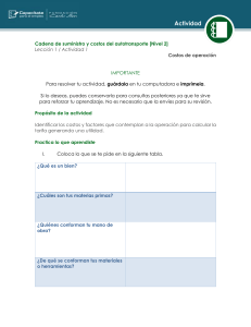Actividad: Costos de Operaci&oacute;n en Autotransporte - Nivel 2