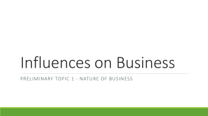 Influences on Business: Economic Cycles & Environment