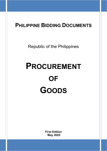 Philippine Bidding Documents: Procurement of Goods (2025)