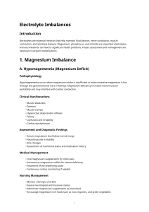 Electrolyte Imbalances: Magnesium, Phosphorus, Chloride