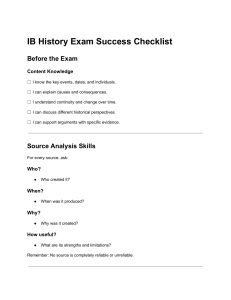 IB History Exam Success Checklist