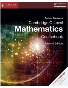 Cambridge O Level Mathematics Coursebook