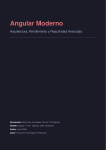 Angular Moderno: Arquitectura, Rendimiento y Reactividad Avanzada