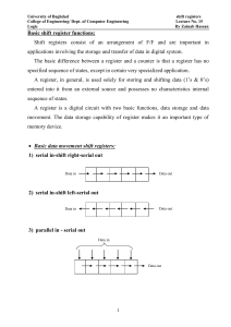 Shift Registers: University Lecture Notes