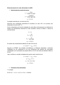Dimensionamento de Cabo Alimentador QEG