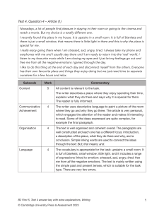 B2 First Test 4 Q4 Article Answer Key