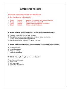 Introduction to Costs Workbook