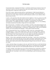 My Future Plans: Career and Personal Goals Essay