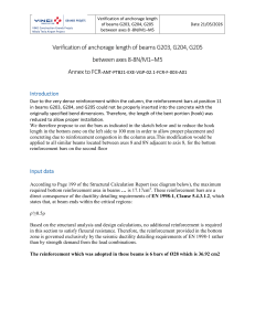 Anchorage Length Verification for Beams G203-G205