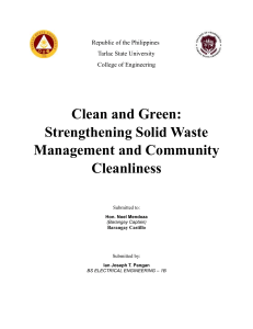 Clean and Green: Solid Waste Management & Community Cleanliness