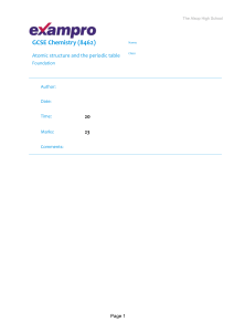 GCSE Chemistry Exam Paper: Atomic Structure