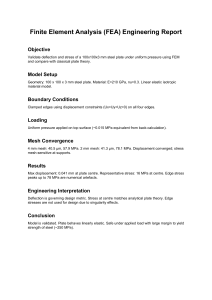 FEA Engineering Report: Steel Plate Deflection & Stress Analysis