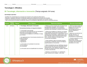 Tecnolog&iacute;a 3: Ofim&aacute;tica - Plan de estudios