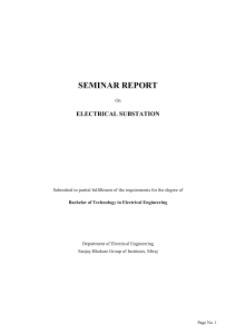 Electrical Substation Seminar Report - B.Tech Electrical Engineering