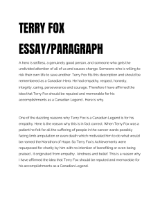 Terry Fox Essay: Canadian Hero Qualities