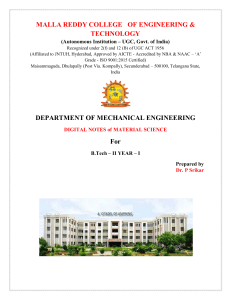 Digital Notes on Material Science for B.Tech II Year I