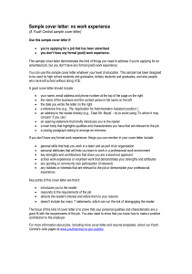 Sample Cover Letter for No Work Experience