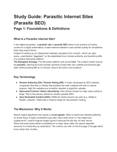 Study Guide: Parasitic Internet Sites (Parasite SEO)