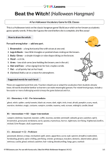 Beat the Witch! Halloween Hangman Game for ESL Classes