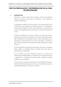 Informe de Prueba de Percolaci&oacute;n para Proyecto de Agua