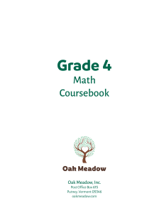 Grade 4 Math Coursebook by Oak Meadow