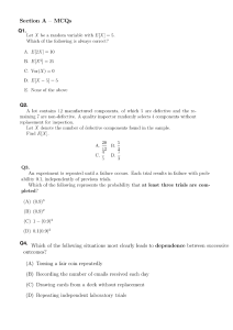 Probability & Statistics Multiple Choice Questions
