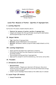 Lesson Plan: Quartiles of Ungrouped Data (Grade 10)