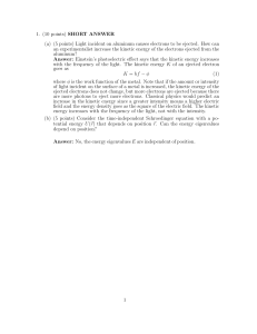 Physics Short Answer Problems: Photoelectric Effect & Schr&ouml;dinger Equation