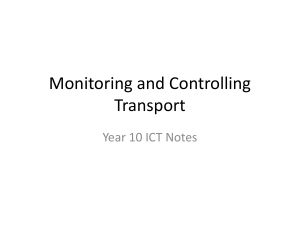 Monitoring and Controlling Transport: Year 10 ICT Notes