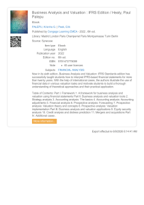 Business Analysis and Valuation: IFRS Edition