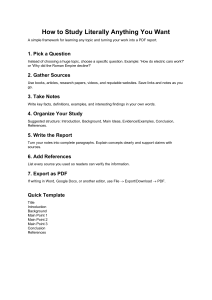 How to Study Any Topic: A PDF Report Framework