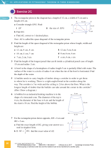 Applications of Pythagoras' Theorem in 3D - ICE-EM Math 9
