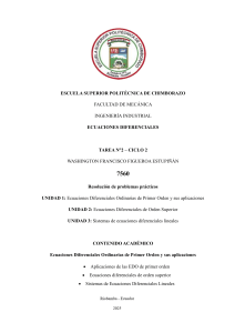 Tarea de Ecuaciones Diferenciales: Asignaci&oacute;n Universitaria para Ingenier&iacute;a Industrial