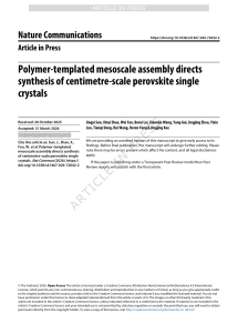 Polymer-Templated Perovskite Single Crystal Synthesis
