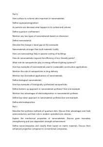 Nanomaterials Study Guide & Exam Questions
